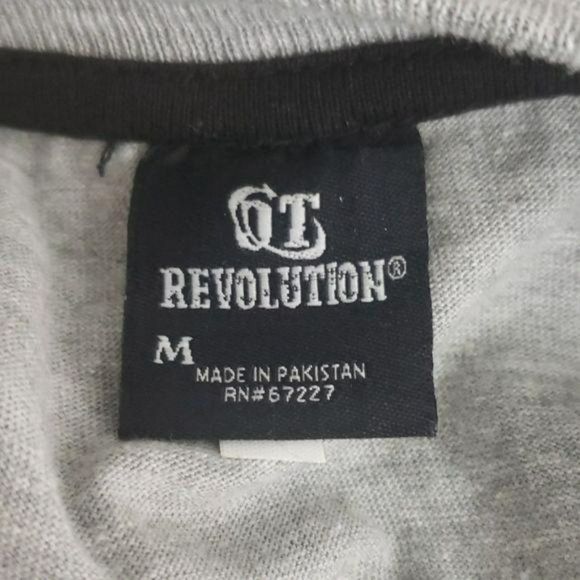 OT Revolution Men's Athletic Grey 2 Button Short‎ Sleeve T Shirt Size Medium - Picture 5 of 6